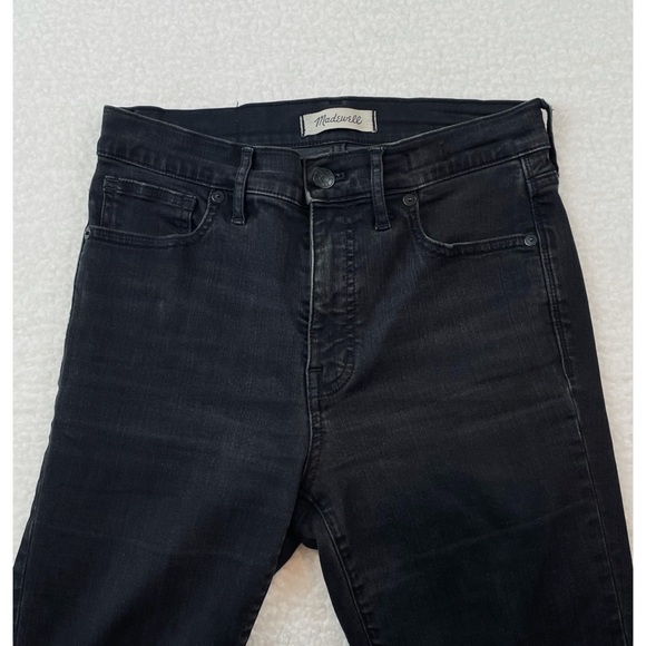 MADEWELL • Black High-Rise Distressed Knee Skinny Jeans - Picture 10 of 16